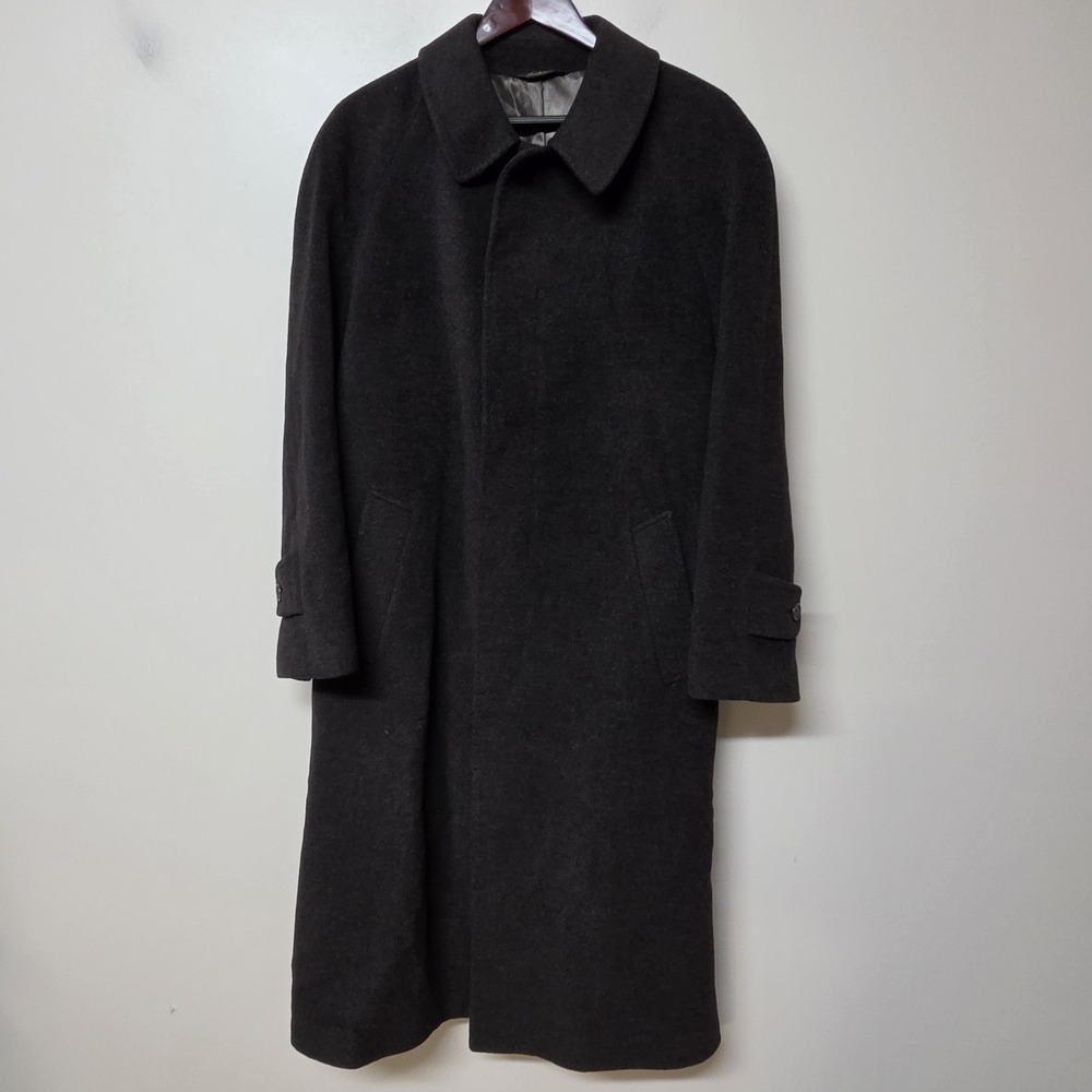 Lauren Ralph Lauren Mens 40S Wool Angora Overcoat Brown Made in Italy Luxury